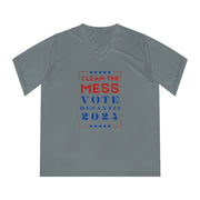 Clean the Mess Vote DeSantis 2024 Women's Performance V-Neck T-Shirt