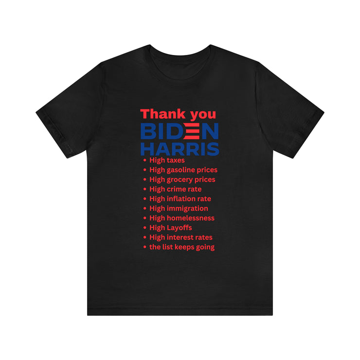 Thank you Biden Harris Unisex Jersey Short Sleeve Tee