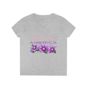 Wake up America ladies' V-Neck T-Shirt