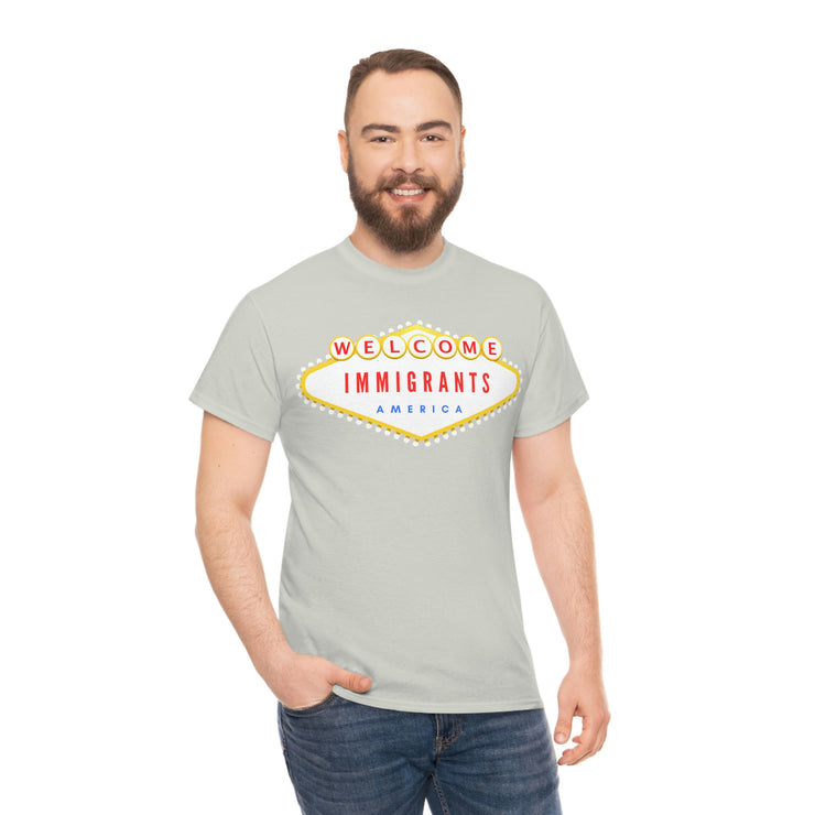 Welcome immigrants America Unisex Heavy Cotton Tee