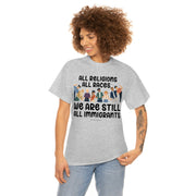 All religions all races we are still all immigrants unisex Heavy Cotton Tee