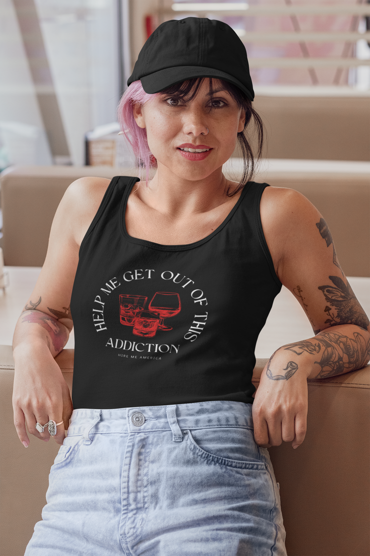 Help me get out of this addiction unisex Jersey Tank