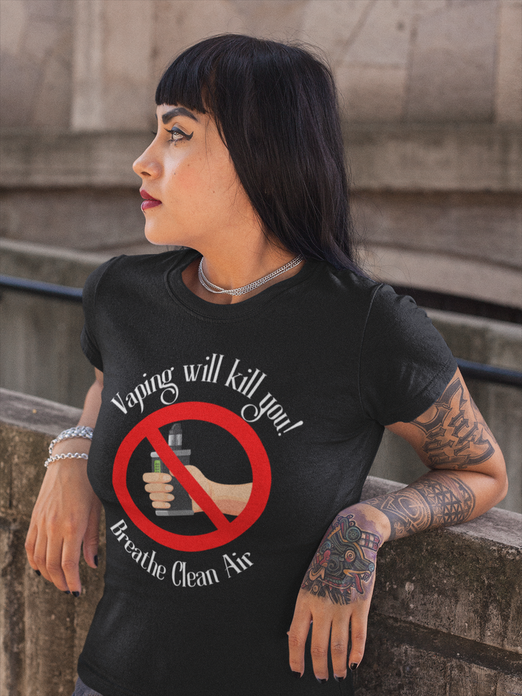 Vaping will kill you! Breathe Clean Air unisex Heavy Cotton Tee