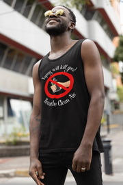 Vaping will kill you! Breathe Clean Air unisex Jersey Tank