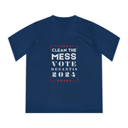 Clean the Mess Vote DeSantis 2024 Women's Performance V-Neck T-Shirt