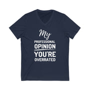 My professional opinion You're overrated Unisex Jersey Short Sleeve V-Neck T-shirt