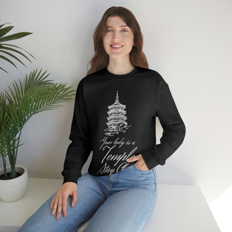 Your body is a temple stay clean unisex Heavy Blend™ Crewneck Sweatshirt