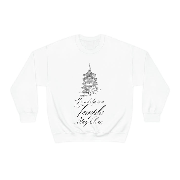 Your body is a temple stay clean unisex Heavy Blend™ Crewneck Sweatshirt