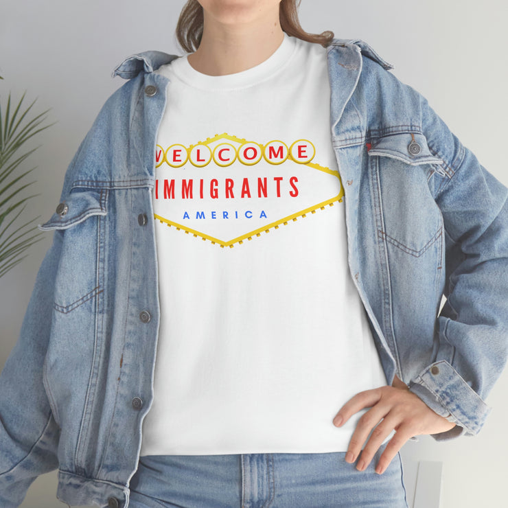 Welcome immigrants America Unisex Heavy Cotton Tee