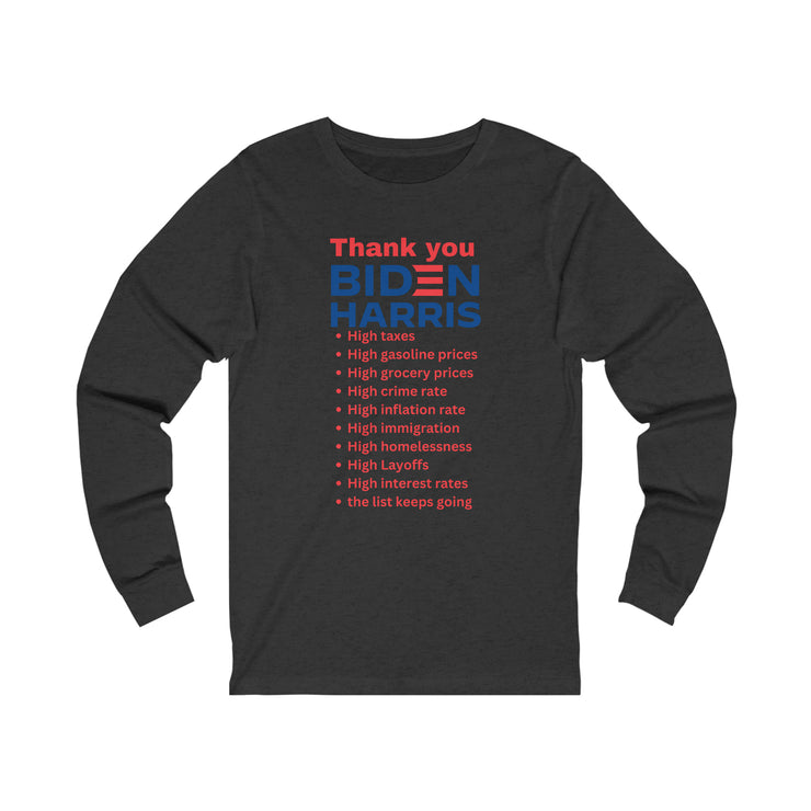 Thank you Biden Harris unisex Jersey Long Sleeve Tee