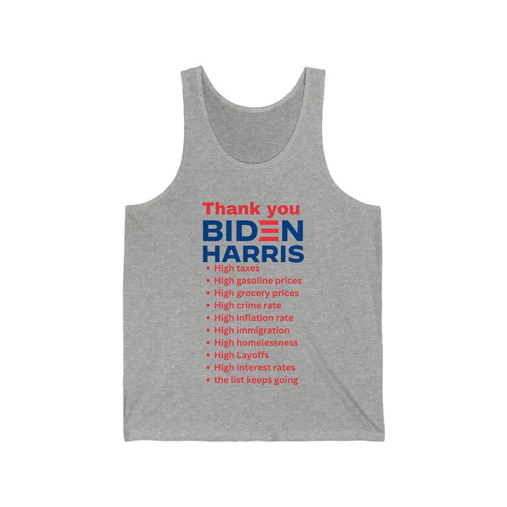 Thank you Biden Harris unisex Jersey Tank