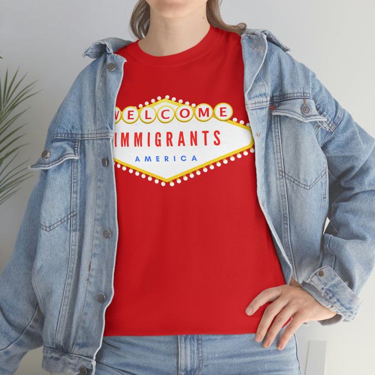 Welcome immigrants America Unisex Heavy Cotton Tee