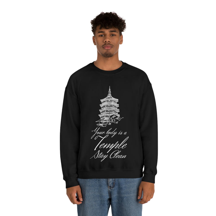 Your body is a temple stay clean unisex Heavy Blend™ Crewneck Sweatshirt