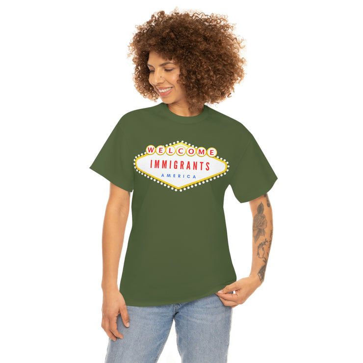 Welcome immigrants America Unisex Heavy Cotton Tee