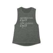 Immigration rights are human rights women's Flowy Scoop Muscle Tank