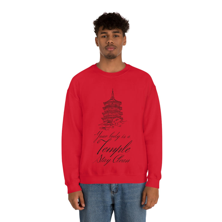 Your body is a temple stay clean unisex Heavy Blend™ Crewneck Sweatshirt