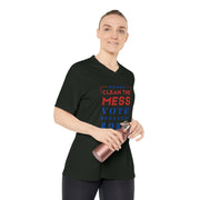 Clean the Mess Vote DeSantis 2024 Women's Performance V-Neck T-Shirt