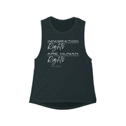 Immigration rights are human rights women's Flowy Scoop Muscle Tank