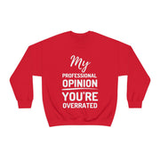 My Professional Opinion, you're overrated Sweatshirt