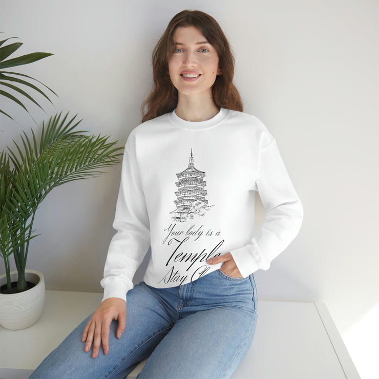 Your body is a temple stay clean unisex Heavy Blend™ Crewneck Sweatshirt